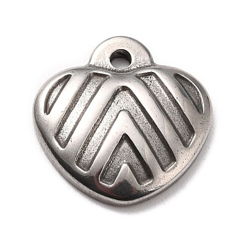 304 Stainless Steel Pendants Cabochons for Enamel, Heart, Stainless Steel Color, 17x16x3mm, Hole: 1.6mm