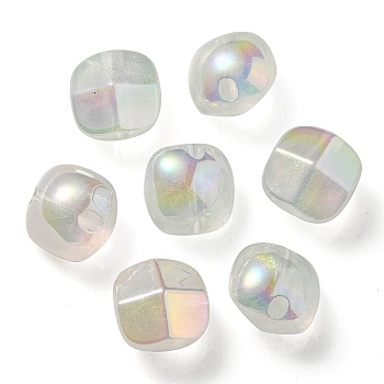 UV Plating Luminous Transparent Acrylic Beads, Glow in The Dark, Half Round, Clear AB, 19x19x15mm, Hole: 3.5mm