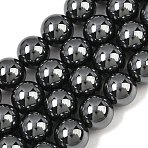 Synthetic Non-magnetic Hematite Beads Strands, Smooth Round, Grade 5A, 12mm, Hole: 1.4mm, about 35pcs/strand, 16.14''(41cm)(GG-CBAB93D-B01-12mm)