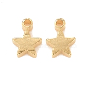 Rack Plating Eco-friendly Brass Charms, Lead Free & Cadmium Free, Long-Lasting Plated, Star, Real 24K Gold Plated, 7x5x2mm, Hole: 1mm(KK-D075-29G-RS)