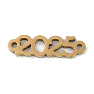 304 Stainless Steel Connector Charms, Number 2025 Links, Golden, 5.5x20x1.2mm, Hole: 1.2mm(STAS-L279-019G)