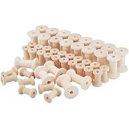 Wooden Empty Spools for Wire, Thread Bobbins, Lead Free, Moccasin, 29~45x20~30mm, Hole: 6~7mm, 60pcs/set(WOOD-NB0001-69-LF)