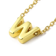 Brass Pendant Necklaes, Stainless Steel Necklaces, Letter W, Golden, 15.28 inch(38.8cm)(NJEW-M210-06G)