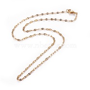 304 Stainless Steel Cable Chain Necklaces, with Lobster Claw Clasps, Soldered, Golden, 17.9 inch(45.5cm), 2mm(NJEW-F265-A-G)