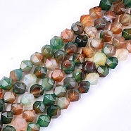 Natural Agate Beads Strands, Dyed, Faceted, Star Cut Round Beads, Sea Green, 9~10x9~10x9~10mm, Hole: 1mm, about 37pcs/strand, 14.5 inch(X-G-T121-08C)