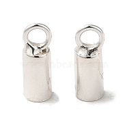 925 Sterling Silver Cord Ends, Silver, 6.2x2mm, Hole: 1.4mm, Inner Diameter: 1.5mm(STER-F032-09S-1.5mm-01)