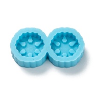 DIY Pendant Silicone Molds, for Earring Makings, Resin Casting Molds, For UV Resin, Flower, Deep Sky Blue, 15x29.5x6mm, Inner Diameter: 11x11.5mm(DIY-G042-32)
