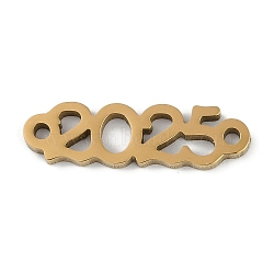 304 Stainless Steel Connector Charms, Number 2025 Links, Golden, 5.5x20x1.2mm, Hole: 1.2mm(STAS-L279-019G)