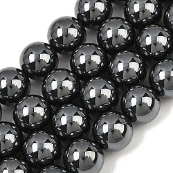 Synthetic Non-magnetic Hematite Beads Strands, Smooth Round, Grade 5A, 12mm, Hole: 1.4mm, about 35pcs/strand, 16.14''(41cm)(GG-CBAB93D-B01-12mm)