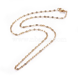 Ion Plating(IP) 304 Stainless Steel Cable Chain Necklaces, with Lobster Claw Clasps, Soldered, Golden, 17.9 inch(45.5cm), 2mm(NJEW-F265-A-G)