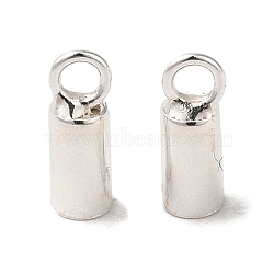 925 Sterling Silver Cord Ends, Silver, 6.2x2mm, Hole: 1.4mm, Inner Diameter: 1.5mm(STER-F032-09S-1.5mm-01)