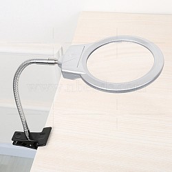 ABS Plastic Magnifier, with Metal Findings, Acrylic Optical Lens, LED Lamp, Stainless Steel Color, Magnification: 2.5X, Lens: 107mm, Magnification: 5X, Lens: 22mm, 310x135x25mm(TOOL-I0004-07)