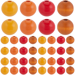 120Pcs 4 Colors Painted Natural Wood Beads, Round, Mixed Color, 16mm, Hole: 4mm, 30pcs/color(WOOD-SP0001-11A)