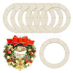 8Pcs Wreath Frames for Crafts, Wooden Floral Arranging Craft Rings, Beige, 250x2.5mm, Inner Diameter: 180mm(WOOD-FG0001-35)