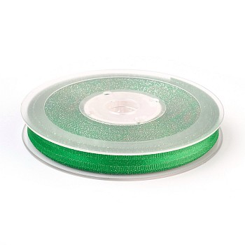 Polyester Grosgrain Ribbon, Lime Green, 3/8 inch(9mm), 100yards/roll(91.44m/roll)