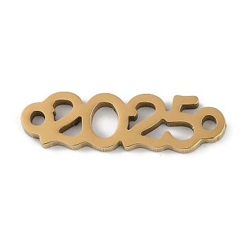 304 Stainless Steel Connector Charms, Number 2025 Links, Golden, 5.5x20x1.2mm, Hole: 1.2mm