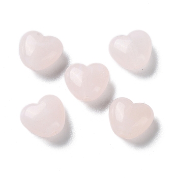 Opaque Acrylic Beads, Heart, Lavender Blush, 9x10x5.5mm, Hole: 1.5mm