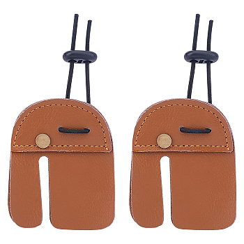 Leather Archery Finger Tab, Fingers Protective Gear, for Shooting Bow Arrow, Peru, 8.5x6.5cm