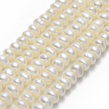 Natural Cultured Freshwater Pearl Beads Strands, Round, Linen, 4.5x4.5x3.5mm, Hole: 0.5mm, about 115~117pcs/strand, 16.22''(41.2cm)