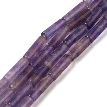 Natural Amethyst Beads Strands, Column, 13~14x4~4.5mm, Hole: 1.2mm, about 14pcs/strand, 7.48''(19cm)