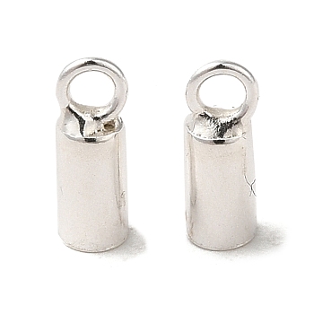 925 Sterling Silver Cord Ends, Silver, 6.2x2mm, Hole: 1.4mm, Inner Diameter: 1.5mm