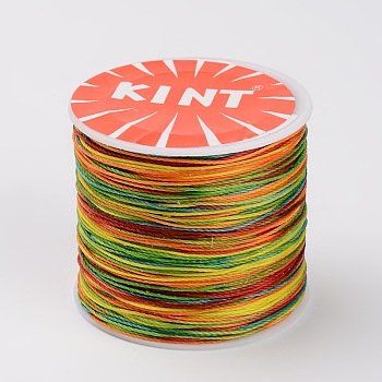 Round Waxed Polyester Cords, Twisted Cord, Colorful, 0.5mm, about 115.92 yards(106m)/roll