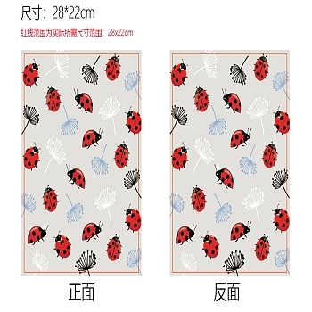 Cloth Book Cover, Notebook Wraps, Rectangle, Ladybug, 280x220mm