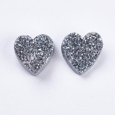 9mm Heart Druzy Agate Beads