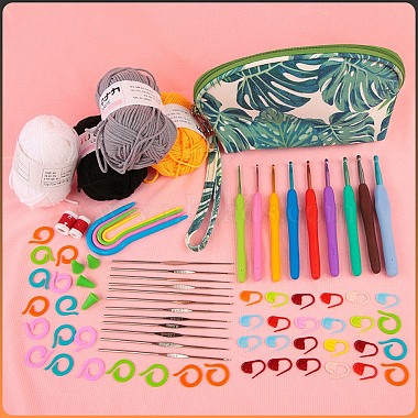DIY Knitting Kits Storage Bag for Beginners Include Crochet Hooks(PW-WG28870-01)-2