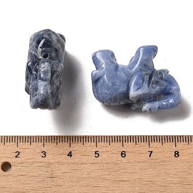 Natural Sodalite Carved Elephant Beads(G-Z053-01)-3