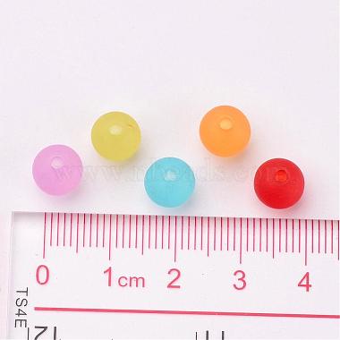8mm Mixed Transparent Round Frosted Acrylic Ball Bead(X-FACR-R021-8mm-M)-4