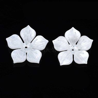 White Flower Acrylic Beads
