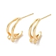 Golden Brass Stud Earring Findings(KK-P253-01D-G)-1
