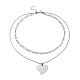 304 Stainless Steel Double Layer Necklaces(NJEW-M181-12P)-1