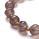 Faceted Natural Grey Agate Stretch Beaded Bracelets(BJEW-H543-A04)-2