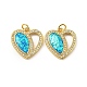 Valentine's Day Brass Micro Pave Cubic Zirconia with Synthetic Opal Pendants(KK-D096-02E-G)-1