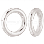 925 Sterling Silver Spring Gate Rings, Ring, Platinum, 12x2mm, Inner Diameter: 8mm, 2pcs(STER-CN0001-43P)
