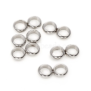201 Stainless Steel Spacer Bars, Double Ring, Stainless Steel Color, 9x4.5x1.5mm, Hole: 3mm(STAS-G224-19P-02)