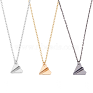 3Pcs 3 Colors Alloy Origami Paper Plane Pendant Necklaces Set for Women, Mixed Color, 20.43 inch(51.9cm), 1Pc/color(NJEW-FI0001-08)