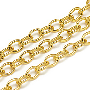 Aluminum Cable Chains, Unwelded, Oval, Gold, 9x6.5x1.4mm, about 100m/bag(CHA-S001-020B)