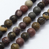 Natural Dendritic Jasper Beads Strands, Chohua Jasper, Round, 6mm, Hole: 0.8mm, about 63pcs/strand,  14.76 inch(37.5cm)(G-I199-20-6mm)