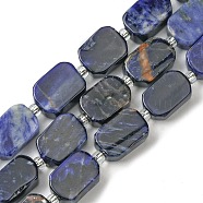 Natural Sodalite Beads Strands, with Seed Beads, Rectangle, 11.5~12.5x7.5~10x5~6.5mm, Hole: 0.8~0.9mm, about 13pcs/strand, 7.68~8.07 inch(19.5~20.5cm)(G-C098-A08-01)