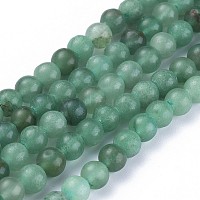 naturelles aventurine verte brins de perles, arrondir, 6~6.5 mm, trou: 1 mm, environ 63 pcs / brin, {1 pouce
