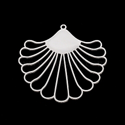 Tarnish Resistant 201 Stainless Steel Pendants, Laser Cut, Leaf, Stainless Steel Color, 38x40x1mm, Hole: 1.6mm(STAS-T056-LA305-1)