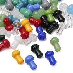 Transparnt & Opaque Glass Beads, Mushroom, Mixed Color, 11.5x8mm, Hole: 1.5mm(GL-CBA1F09-02)