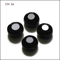 Imitation Austrian Crystal Beads, Grade AAA, Faceted, Flat Round, Black, 8x4mm, Hole: 0.9~1mm(SWAR-F065-8mm-23)