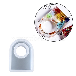 DIY Silicone Molds, for Ring Making, Resin Casting Pendant Molds, For UV Resin, Epoxy Resin Molds Making, White, 43x32x14mm, Inner Diameter: 16mm(DIY-G041-10)