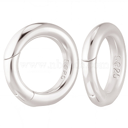 925 Sterling Silver Spring Gate Rings, Ring, Platinum, 12x2mm, Inner Diameter: 8mm, 2pcs(STER-CN0001-43P)