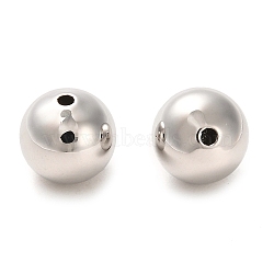 Brass Beads, Cadmium Free & Nickel Free & Lead Free, Round, Platinum, 10x9.5mm, Hole: 1.8mm(KK-F870-01P-02)
