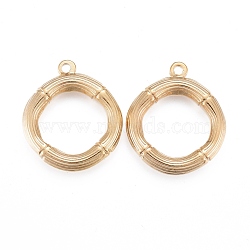 304 Stainless Steel Pendants, Ring, Golden, 29.5x25.5x4.5mm, Hole: 2mm(STAS-F247-01-G)